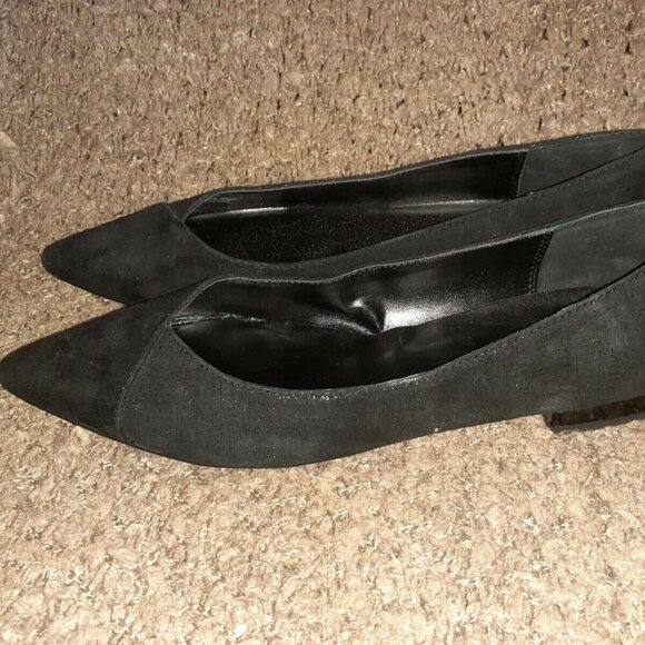 DONALD PLINER-Palma Suede/Leather Flat Skimmer-Black-Size 7-NWOB - Picture 2 of 7